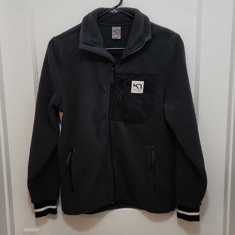 Kari Traa Dark Gray/Black Sherpa Fleece Jacket